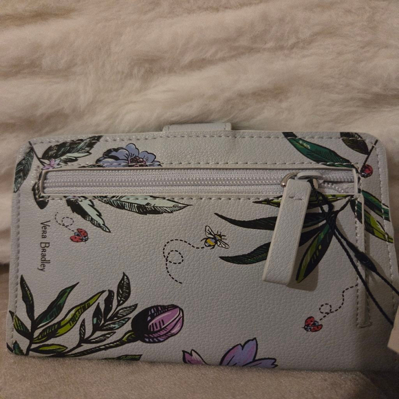 Vera Bradley Iconic Passport RFID Protection wallet with snap Light Blue Purple - Picture 5 of 10